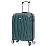 RAYKONG Valigia a mano 55x40x20cm (44L) in ABS - capacità massima - lucchetto incorporato - 20 pollici - (RK03|Verde)