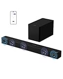 ULTIMEA 5.1ch Soundbar TV con Dolby Atmos, Impianto Audio Surround per Home Theater, Soundbar con Subwoofer per TV, 340W, Bassi Regolabili, APP, Bluetooth 5.4, Poseidon M60 Boom (Modello 2025)