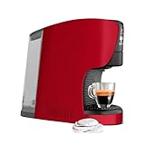 Bialetti Dama, Macchina Espresso a Cialde ESE 100% compostabili, Plastica Riciclata, Rosso