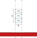 Espositore a cavetti da vetrina, cartelle in plexiglass formato A3 orizzontale, porta annunci per agenzie immobiliari, studi fotografici, avvisi agenzie viaggi (3 Cartelle)