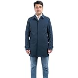VEQUÈ Trench Sartoriale Uomo Cappotto Impermeabile Soprabito Leggero Elegante Cappottino Lungo Colletto Classico Stile Casual (IT, Numero, 56, Regular, Regular, Blu)