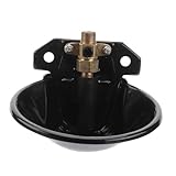 TOBBOMEY Abbeveratoio Automatico per Pecore in Ghisa e Rame Ciotola Resistente e Antiruggine per Bestiame Irrigazione Stabile per Mucche e in Colore Nero