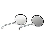 Coppia Specchietti Retrovisori Vespa Specchi Moto Custom Cromati Grandi M10