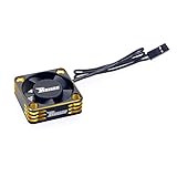DollaTek Ventola di Raffreddamento RC Dissipatore di Calore Motore 28000 RPM ESC per Auto RC 1/8 1/10 1/12 Scala 540550 Brushless (Nero + Oro)