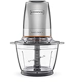 Kenwood EasyChop+ CHP62.400SI, Tritatutto con Sistema di Lame Quad Blade in Acciaio Inox, Sistema di Controllo, Tritaghiaccio, Ciotola in Vetro da 600ml, Lavabile in Lavastoviglie, 500W, Silver