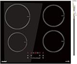 COMFEE' CIH741F238K0 7200W Piano Cottura a Induzione con 4 Fuochi di Cottura, 9 Livelli di Potenza, Area Riscaldamento più Ampia del 20% con Funzione Boost, Controllo Touch, Blocco Bambino
