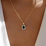 TseenYi Collana Retrò Boho Gemma Rubino Cz Oro Collana Scintillante Ciondolo Collana Girocollo Catena Gioielli Per Donne E Ragazze Regali