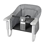 PandaEar Seggiolone da Tavolo Portatile per Bambini da Viaggio, Seggiolino Rialzato per Mangiare, Grigio