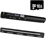 AOZBZ Scanner Per Documenti Portatile, 900 Dpi, Scanner di Immagini USB A4 a Colori, Scanner Portatile Per Foto, Scansione Pratica (Micro Bisogno di Schede SD/TF) (Nero Con scheda di memoria1)