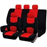 HHCVLUZI Auto Set Coprisedili per Nissan Juke Acenta 2011-2017,9 Pezzi Protezioni per Sedili Set Completo di Coprisedili Comodo E Traspirante Interno Accessori,Red