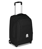 Invicta Trolley Scuola Fisso New Benin Solid, Nero, 2 in 1, Doppio Uso, Trolley e Zaino, Zaino Scuola Viaggio, Ragazzo e Ragazza