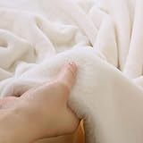 Tessuto in Finta Pelliccia di Coniglio - Fai Da Te Cucito Artigianato Materiali, Tessuto Tappezzeria per Cucire Cappotto Camicia Abito Pantaloni Costume Divano(Milky white,50X50CM)