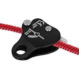 HERCHR Arrampicata Corda Grab, Autobloccante Arresto Discensore Arrampicata Corda Stopper Salvataggio Rappel Anello Attrezzatura da Arrampicata per Corda 8-13mm(Nero)