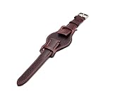 Generico Cinturino in Vera Pelle ricamata Bund compatibile con orologi khaki field CH2592 CH2564 CH2565 CH2891CH3051 nero marrone 18mm 20mm 22mm vintage classico Winchester (Bordeaux, 22mm)