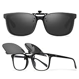 Nlieanuc Clip Occhiali da Sole Polarizzati - Flip Up Lenti da Sole per Occhiali da Vista Sovraocchiali Uomo Donna Protezione UV400