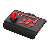 Joystick Arcade Fight Stick Per PS4/PS3/PC, Joystick di combattimento del controller di gioco con funzione Turbo e Macro (nero rosso)