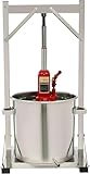 22L/5.8Gal Macchina per la spremitura del vino di frutta, pressa per formaggio, erbe aromatiche, frutta e vino in acciaio inox, spremiagrumi manuale con martinetto idraulico e vassoio sanitario~/