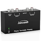 Preamplificatore Phono, Pre Phono Giradischi audio stereo elettronico con ingresso RCA, uscita RCA/TRS, funzionamento a basso rumore, con adattatore CC da 12 volt