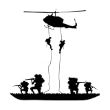 Soldato Guerra Militare Guerra Ragazzo Lettera Guerra Carro Armato Murales e adesivi murali in vinile 72x73.2cm Cultura del tatuaggio Nero