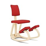 Varier Variable Plus Naturale/Rosso Sedia Ergonomica Kneeling Posturale con Schienale Home Office 10 Anni Garanzia