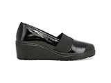Melluso Slip-on Autunnale Donna Nera Vernice con Zeppa ed Elastico 40 / Nero