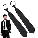 2Pcs Cravatta Uomo pre Annodata Cravatte Uomo Particolari Regolabile con Cerniera Adatta per Ognissan Occasioni Casual e di Lavoro Regalo per Nonno Amico Festa del Papà e la Stagione Delle Lauree 42cm
