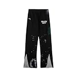 YANGSMEN Pantaloni retrò High Street, Pantaloni Sportivi Graffiti Schizzati di Inchiostro, Pantaloni Sportivi Gamba Dritta Uomo E Donna Casual-Color-4||S