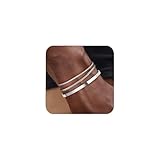 J.Fée Bracciale Uomo Acciaio Set Bracciali Uomo, 3 Pezzi 316L Inossidabile Cubana Braccialetto Ipoallergenico Sovrapponibili Braccialetti, Gioielli Compleanno Regali Natale, Argento
