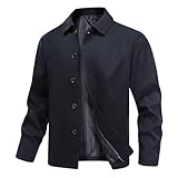 Allthemen Giacca a Maniche Lunghe Uomo Giubbotto Bottoni Casual Jacket Bomber Transizione Primavera Estate Marina S