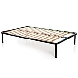 DOLCI SOGNI Rete Una Piazza e Mezza, Rete 120x190 per Letto una Piazza e Mezza, Rete Ortopedica a Doghe in Legno con Struttura Letto 120x190 + 4 Piedi Smontabili, 100% Made in Italy