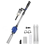 NICREW 3 in 1 Pulizia Acquario Multifunzionale, Sifone per Ghiaia con Filtro in Spugna, Aspirapolvere per Acquario Medio e Grande