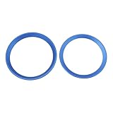 Briny River 1 Set Di Anelli Di Copertura Decorativi Per Logo Anteriore E Posteriore Dell'auto compatibile con BMW Serie 3 F30 98x82 Mm/90x74 Mm (blu)