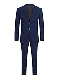 JACK & JONES Single Breasted Blazer And Tailored Trousers JPRFRANCO Super Slim Fit Suit Medieval Blue 52 Medieval Blue 52