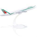 QIYUMOKE Alitalia 777 modello aereo in metallo pressofuso in scala 1/400 per modello Boeing 777 con supporto. Il modello di aereo da collezione in lega può essere utilizzato come regalo.