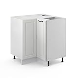 Vicco mobile ad angolo cucina R-line, Bianco casa di campagna/Bianco, 75.6 cm senza piano di lavoro