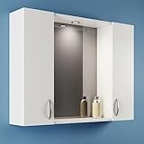 SAVINI DUE Specchiera bagno con due ante e faretto integrato L=77cm h=57cm p=16cm