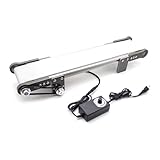 LeTkingok Mini Nastro Trasportatore Elettrico Da Tavolo 10x50cm, Dispositivo per Esperimenti di Attrito Modello Ascensore Fai Da Te Regolabile in Velocità 0-116Giri/min Cintura Bianca