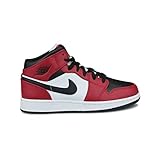 Jordan Jugend Air Jordan 1 Mid GS Leather Synthetic Black Gym Red Trainer 36 EU, Nero Palestra Rosso Bianca, 36 EU
