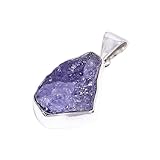 Pietra preziosa naturale di tanzanite grezza, pietra blu, argento sterling 925, collana con pendente fatta a mano, regalo di gioielli per lei