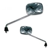 COPPIA SPECCHIETTI RETROVISORI PER SCOOTER PIAGGIO BEVERLY 500 2003 CROMO CROMATO FAR