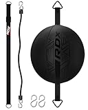RDX Doppia Palla Veloce estremità Palla di Reflex da 70 cm con Cavo Elastico da 48 Pollici Sacco da Boxe Pelle Maya Hide Palla di con Doppia estremità, Muay Thai MMA Pugilato Sacco Sport Fitness