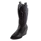 Toocool Stivali Donna Texani Cowboy Western camperos Scarpe Boots Y02 [39,Nero]