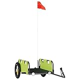 vidaXL Rimorchio da Bici Verde Oxford e Ferro
