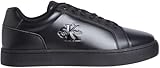 Calvin Klein Uomo Sneakers con Suola Preformata Classic Mono in Pelle, Nero (Triple Black), 44