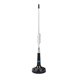 Midland - Antenna CB Magnetica LC29 per Radio CB Portatili, Base 68mm, Banda 26-28 MHz, 40 Canali, Potenza Max 30W, Cavo 4m con Connettore PL - Stilo in Acciaio Inox, Basso ROS, Accessori Radioamatori