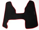 Tappeti per Ape 50 con bordino rosso in moquette nera composto da 1 tappetino intero antiscivolo specifici su misura APE-50R