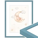 WANDStyle cornice per la camera dei bambini, per i disegni, 20x25 cm, moderno cornice in legno blu chiaro, Made in Germany - H950