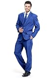 U LOOK UGLY TODAY - Completo da uomo, abito per Natale ed eventi, alla moda, taglio normale, in tinta unita, blu navy, L