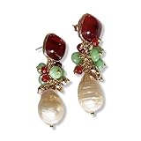 Orecchini con perla e pietre dure