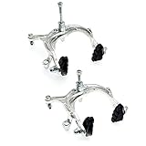 JZK 1 Paio freni bici a forma U per mountain bike e MTB, morsetti freno BMX, freni per bici strada, kit freno a pinza anteriore e posteriore, freni a braccio lungo con pastiglie per bicicletta